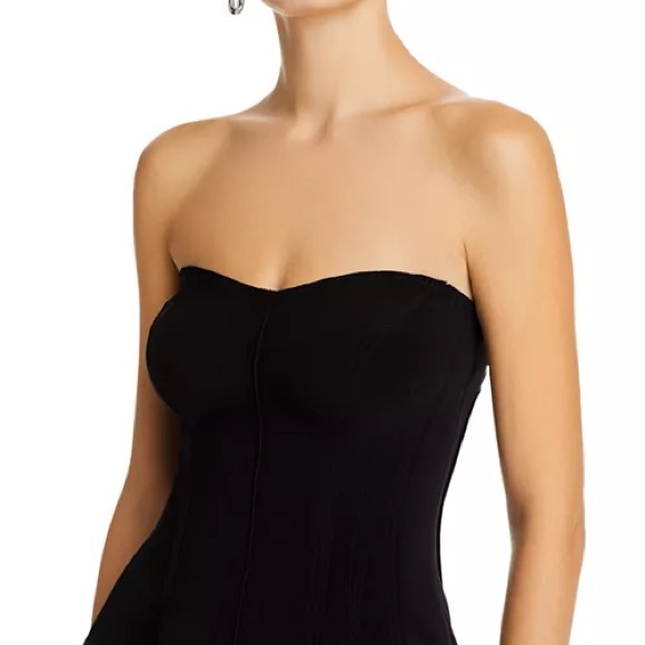 Norma Kamali Black Grace Strapless Mini Dress Size Small - Picture 8 of 13